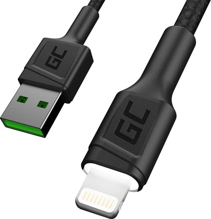 Cable Green Cell Ray USB-A - Lightning White LED 200cm with support for Apple 2.4A fast charging - 6