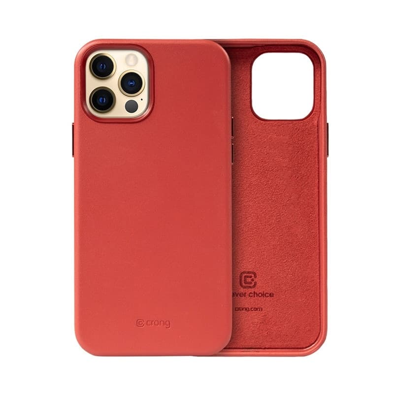Crong Essential Cover - Custodia in similpelle per iPhone 12 Pro Max (rosso) - 2