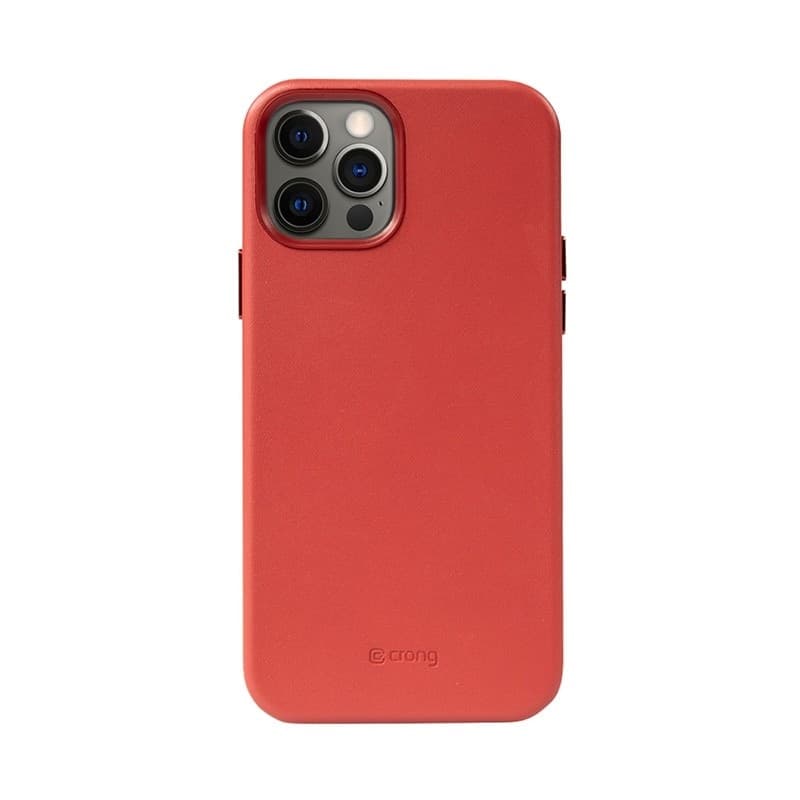 Crong Essential Cover - Custodia in similpelle per iPhone 12 Pro Max (rosso) - 16