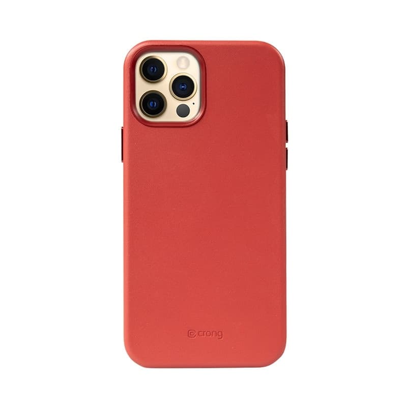 Crong Essential Cover - Custodia in similpelle per iPhone 12 Pro Max (rosso) - 3