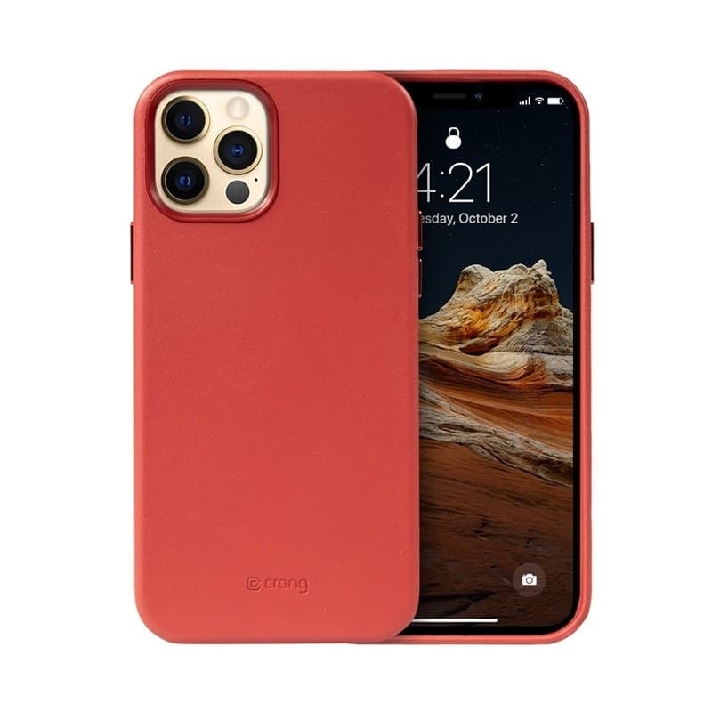 Crong Essential Cover - Custodia in similpelle per iPhone 12 Pro Max (rosso) - 9