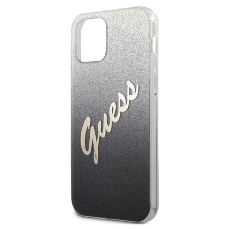 Guess Glitter Gradient Script - Case for iPhone 12 Pro Max (Black) - 6