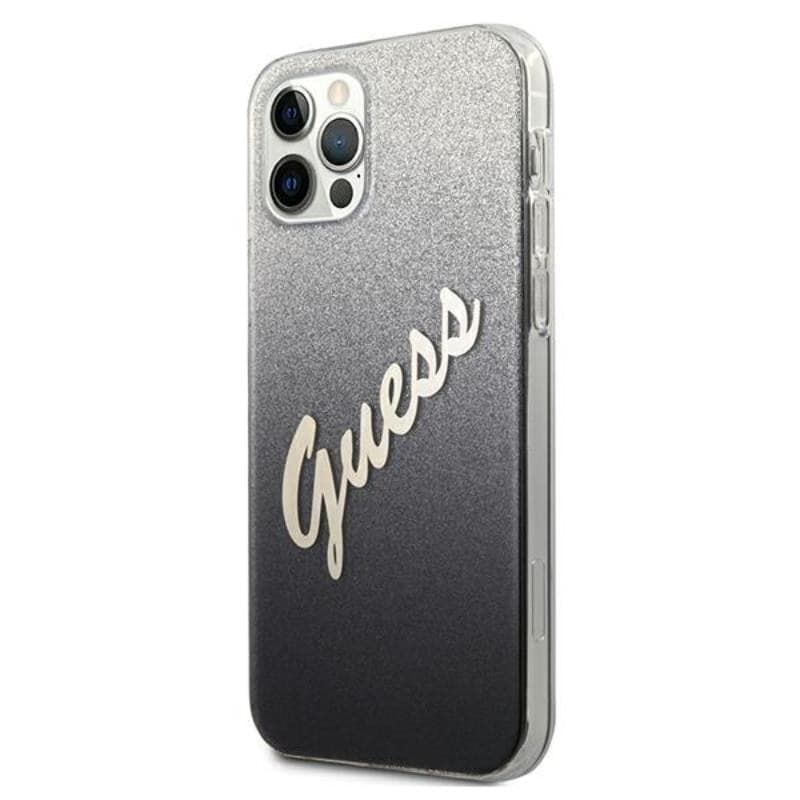 Guess Glitter Gradient Script - Case for iPhone 12 Pro Max (Black) - 10