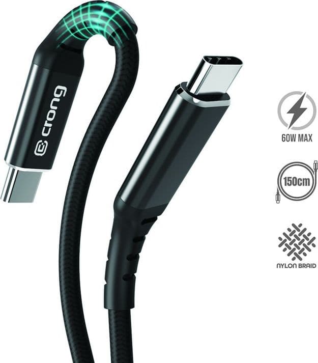 Crong Armor Link - Cavo USB-C a USB-C da 60 W PD 3 A, 150 cm (nero) - 7