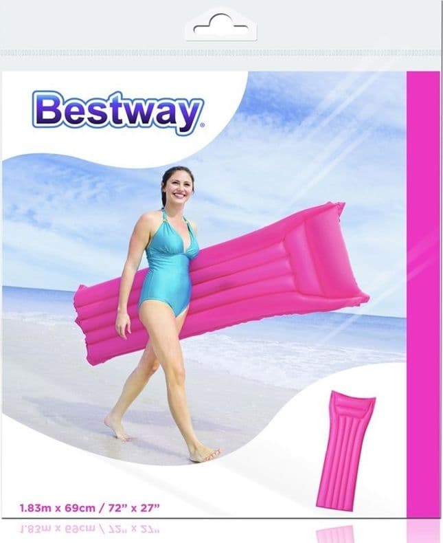 Bestway - Inflatable Beach Mattress 183x69cm (Pink) - 4