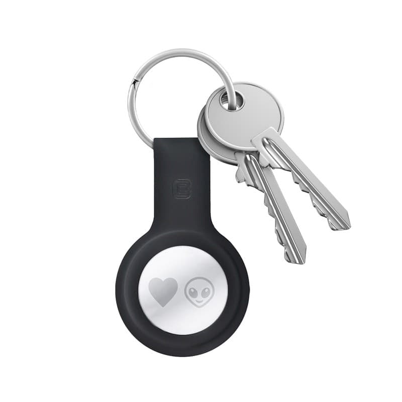 Custodia in silicone Crong con portachiavi – Custodia protettiva portachiavi per Apple AirTag 1/2 (nero) - 11