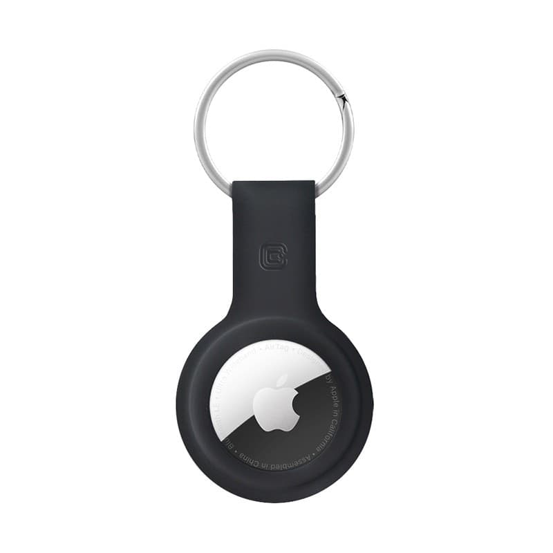 Custodia in silicone Crong con portachiavi – Custodia protettiva portachiavi per Apple AirTag 1/2 (nero) - 12