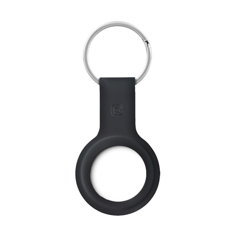 Custodia in silicone Crong con portachiavi – Custodia protettiva portachiavi per Apple AirTag 1/2 (nero) - 3