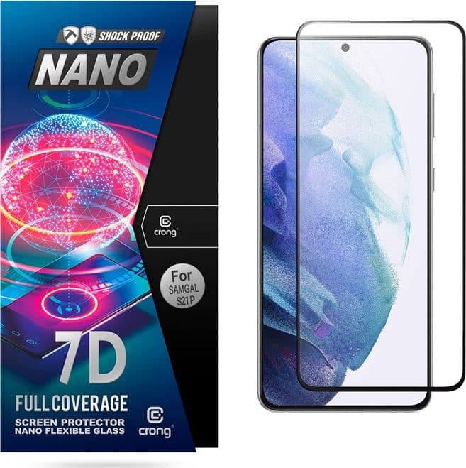 Crong 7D Nano Flexible Glass – Vetro ibrido 9H infrangibile per l'intero schermo del Samsung Galaxy S21+ - 8