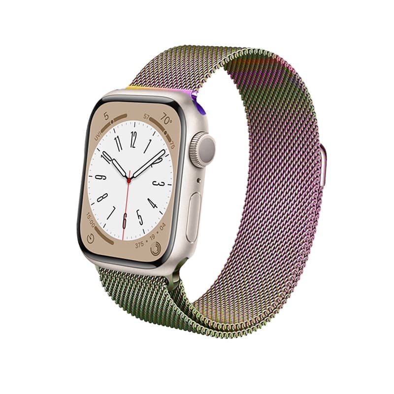 Crong Milano Steel - Cinturino in acciaio inossidabile per Apple Watch 38/40/41/42 mm (iridescente)