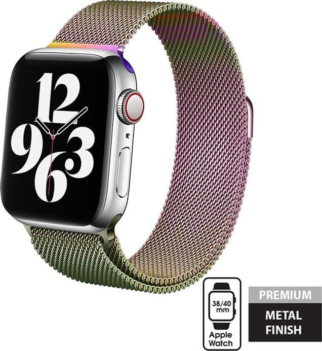 Crong Milano Steel - Cinturino in acciaio inossidabile per Apple Watch 38/40/41/42 mm (iridescente) - 2