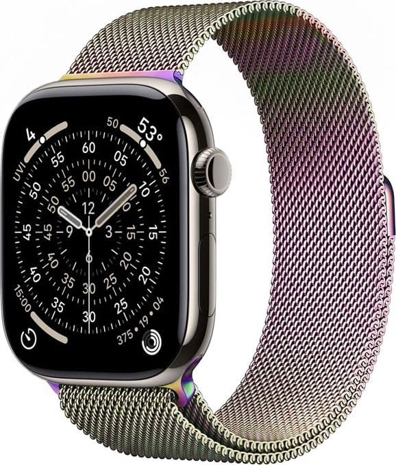 Crong Milano Steel - Cinturino in acciaio inossidabile per Apple Watch 38/40/41/42 mm (iridescente) - 11