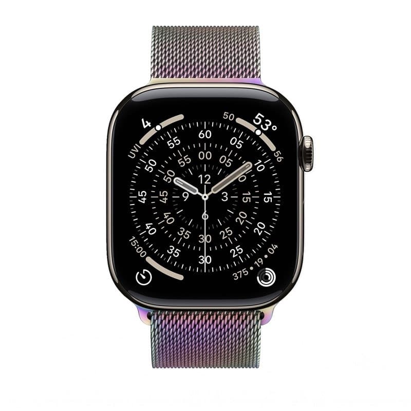 Crong Milano Steel - Cinturino in acciaio inossidabile per Apple Watch 38/40/41/42 mm (iridescente) - 12
