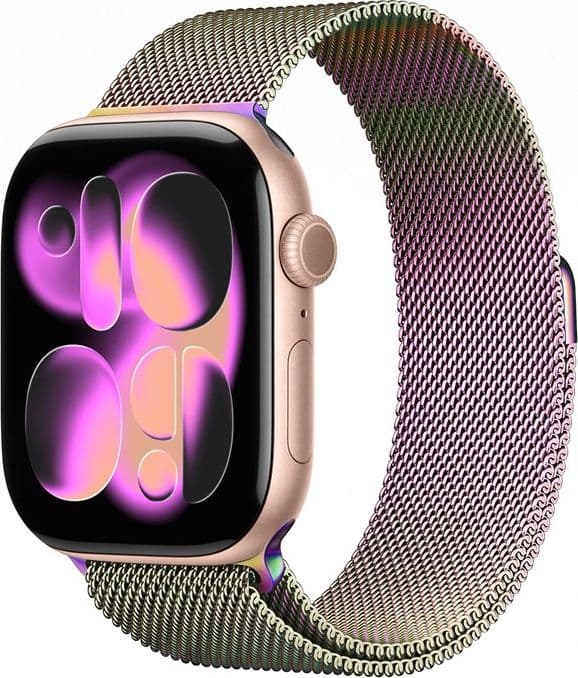 Crong Milano Steel - Cinturino in acciaio inossidabile per Apple Watch 38/40/41/42 mm (iridescente) - 14