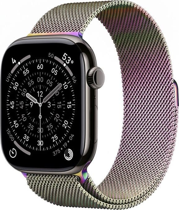 Crong Milano Steel - Cinturino in acciaio inossidabile per Apple Watch 38/40/41/42 mm (iridescente) - 15