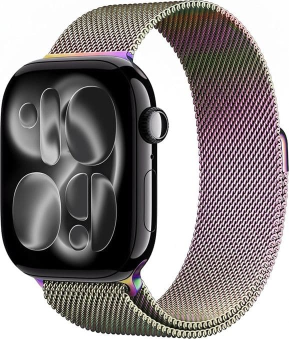 Crong Milano Steel - Cinturino in acciaio inossidabile per Apple Watch 38/40/41/42 mm (iridescente) - 16