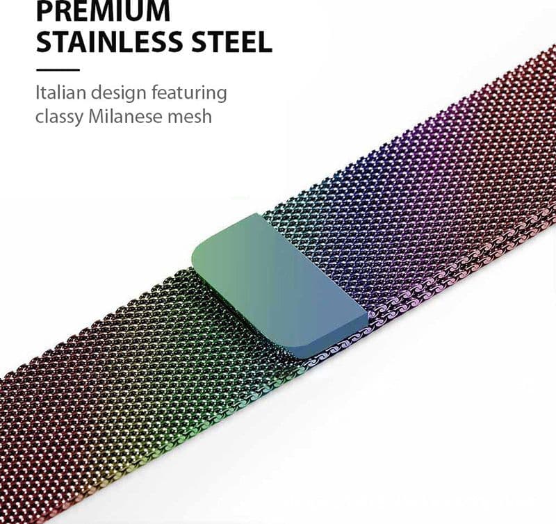 Crong Milano Steel - Cinturino in acciaio inossidabile per Apple Watch 38/40/41/42 mm (iridescente) - 8