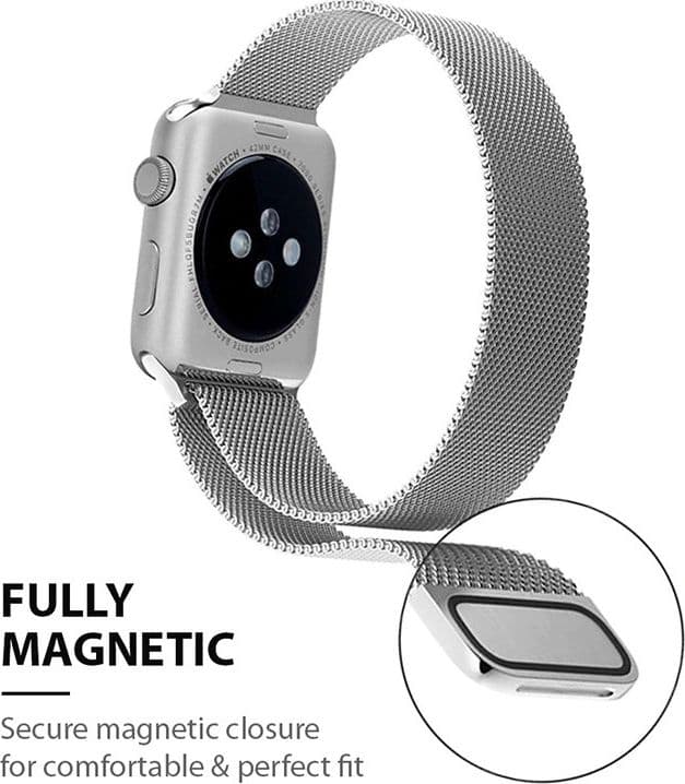 Crong Milano Steel - Cinturino in acciaio inossidabile per Apple Watch 38/40/41/42 mm (iridescente) - 10