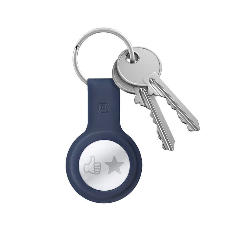 Custodia in silicone Crong con portachiavi – Custodia protettiva portachiavi per Apple AirTag 1/2 (blu navy) - 11
