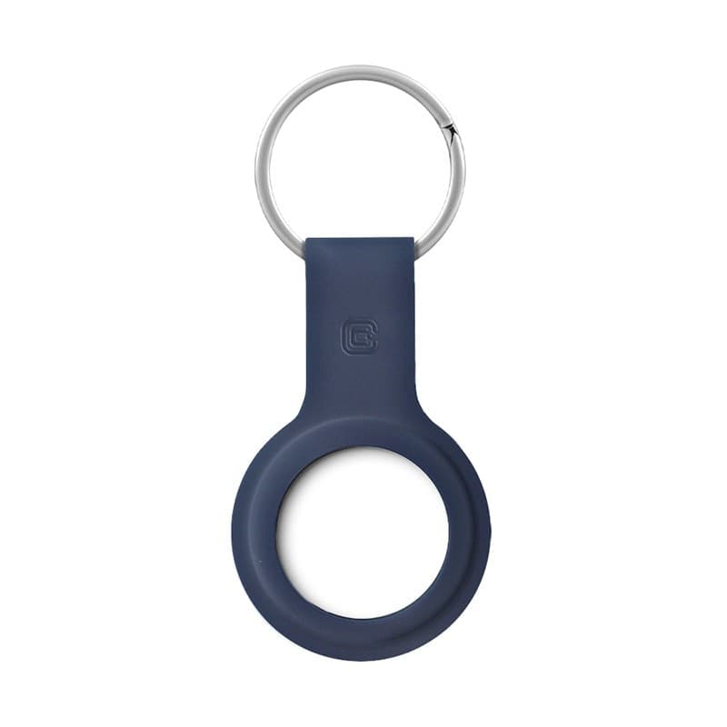 Custodia in silicone Crong con portachiavi – Custodia protettiva portachiavi per Apple AirTag 1/2 (blu navy) - 13