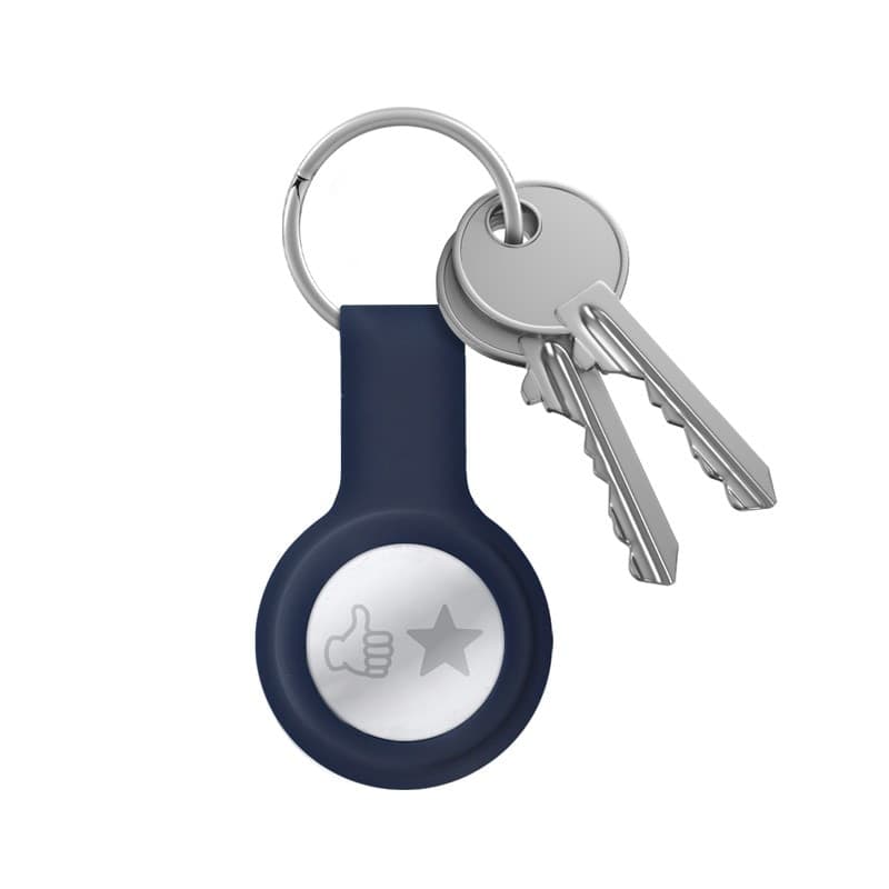 Custodia in silicone Crong con portachiavi – Custodia protettiva portachiavi per Apple AirTag 1/2 (blu navy) - 15