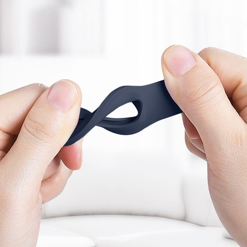 Custodia in silicone Crong con portachiavi – Custodia protettiva portachiavi per Apple AirTag 1/2 (blu navy) - 18