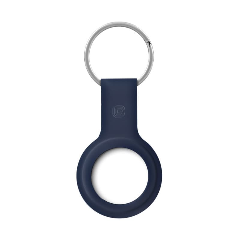 Custodia in silicone Crong con portachiavi – Custodia protettiva portachiavi per Apple AirTag 1/2 (blu navy) - 6