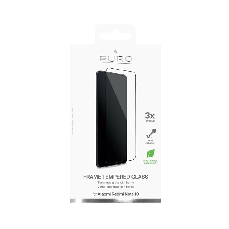 PURO Frame Tempered Glass - Xiaomi Redmi Note 10 Tempered Glass Protective Glass (Black Frame) - 5