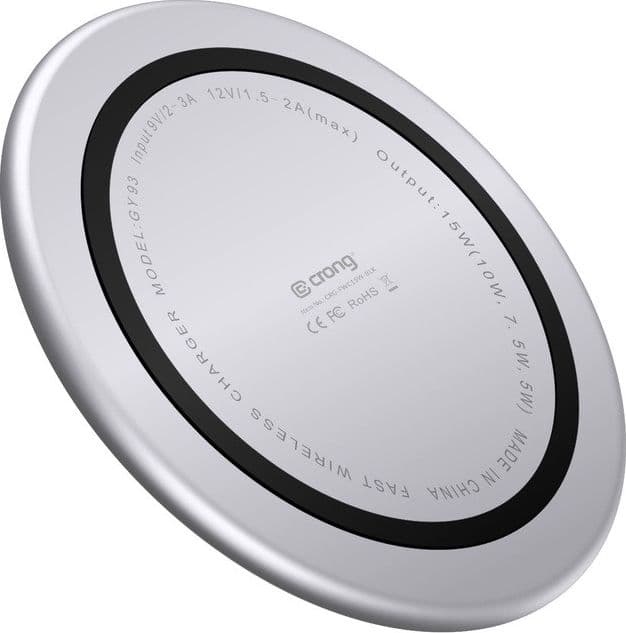 Caricabatterie wireless rapido Crong PowerSpot – Caricabatterie wireless Qi USB-C in alluminio da 15 W con rivestimento in vetro - 2