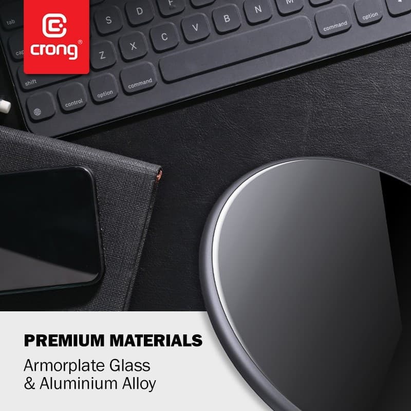 Caricabatterie wireless rapido Crong PowerSpot – Caricabatterie wireless Qi USB-C in alluminio da 15 W con rivestimento in vetro - 20