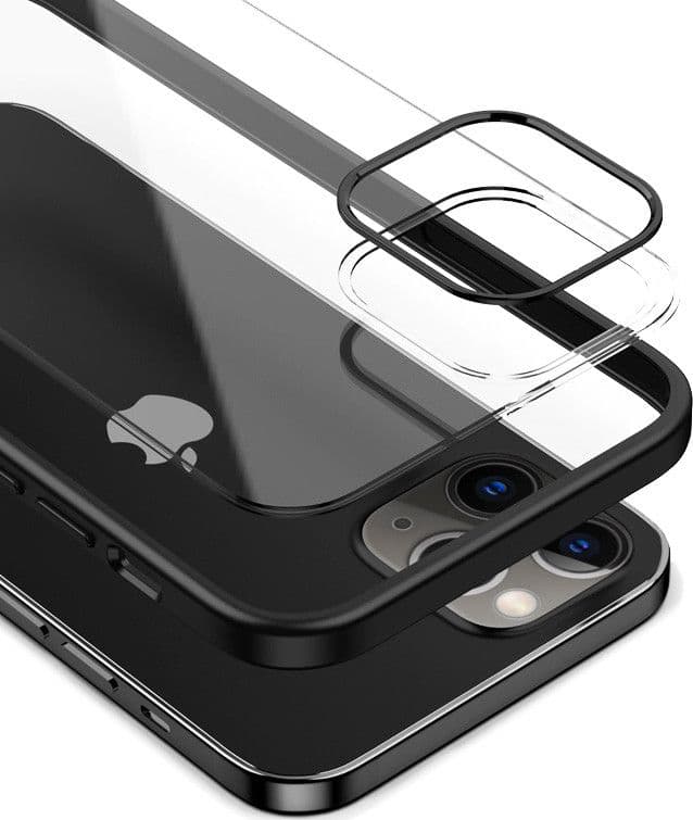 Crong Clear Cover - Custodia per iPhone 12 Pro Max (Nero) - 3