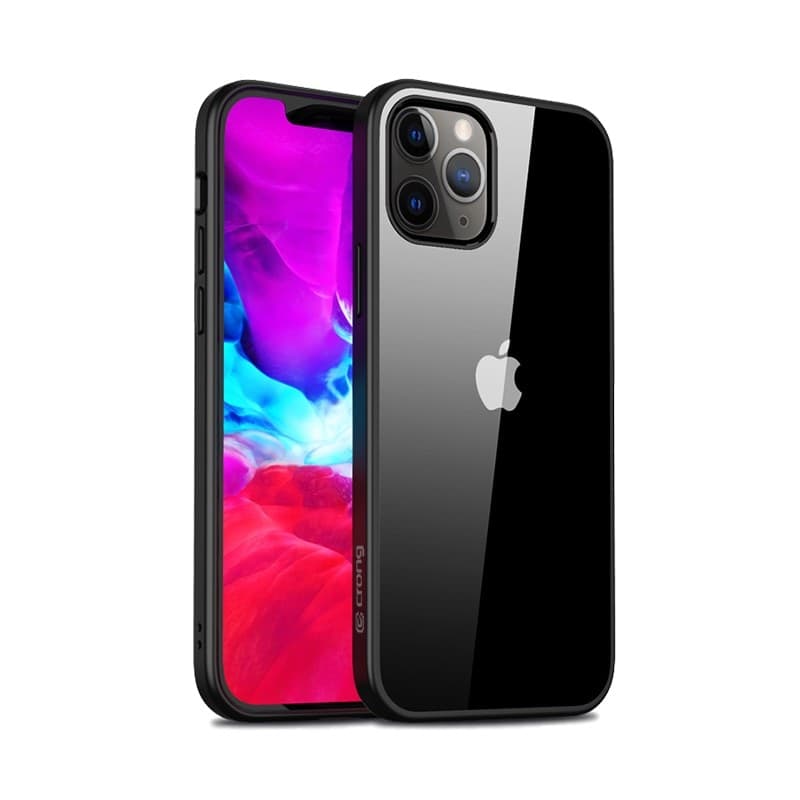 Crong Clear Cover - Custodia per iPhone 12 Pro Max (Nero) - 5