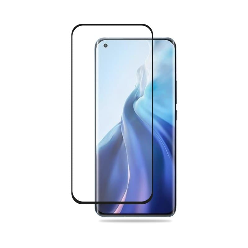 Crong 3D Armor Glass - Vetro temperato 9H Full Glue per Xiaomi Mi 11 Schermo intero + Telaio di installazione - 5