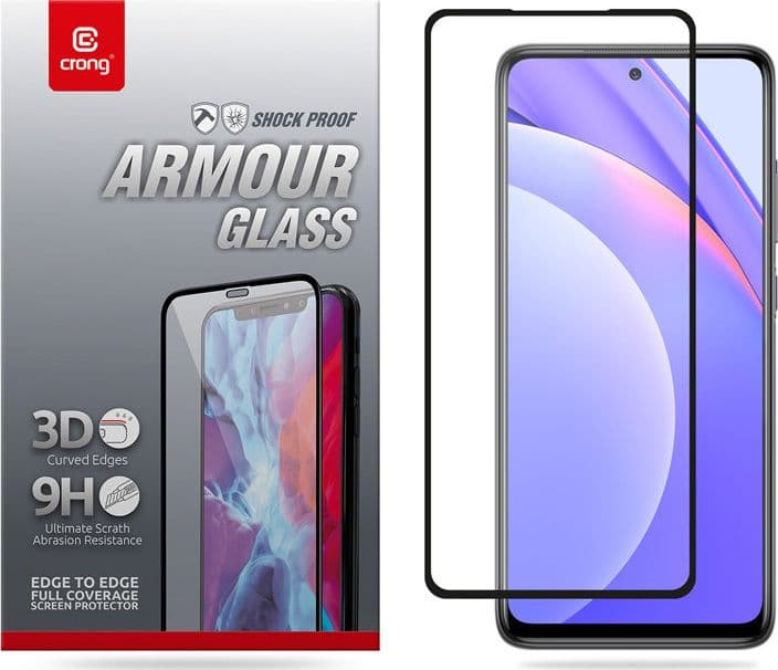 Crong 3D Armor Glass - Vetro temperato 9H Full Glue per l'intero schermo dello Xiaomi Mi 10T Lite - 8