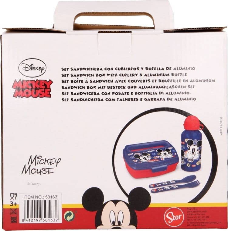 Mickey Mouse - Lunchbox set, 400ml water bottle, cutlery - 3