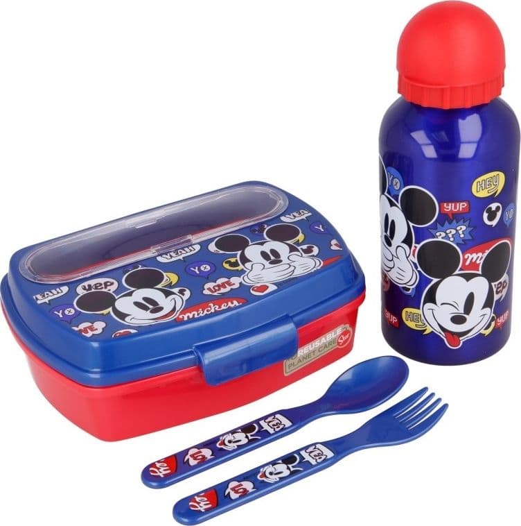 Mickey Mouse - Lunchbox set, 400ml water bottle, cutlery - 4