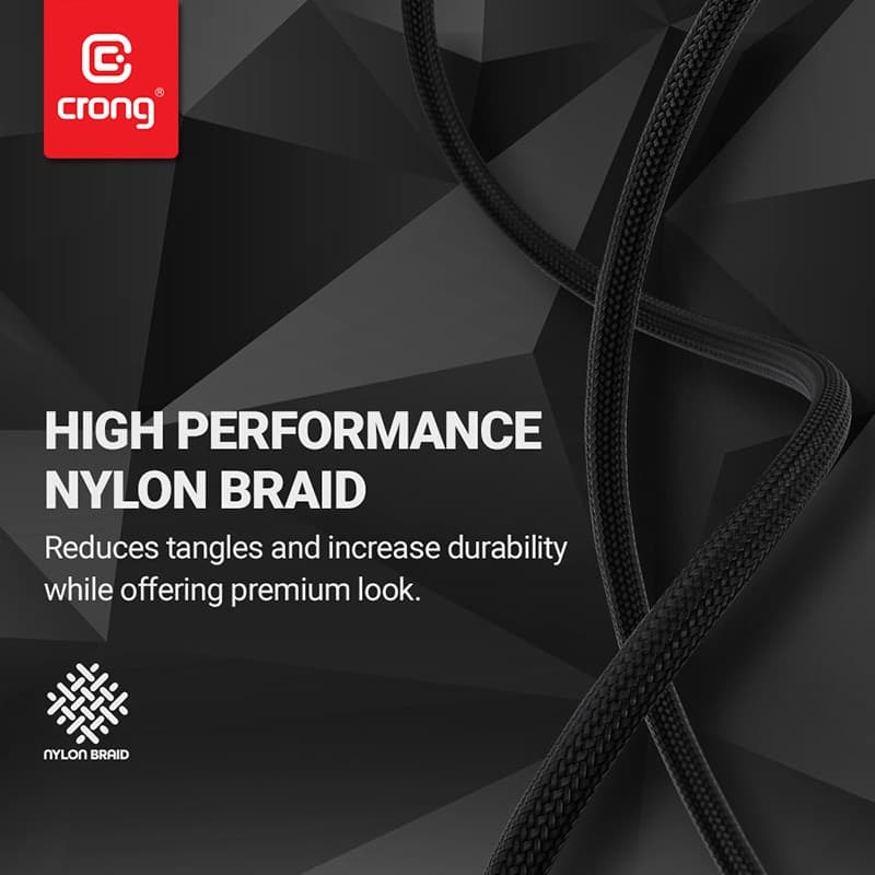 Crong Armor Link - Cavo MFi di ricarica rapida USB-C Lightning da 150 cm (nero) - 2