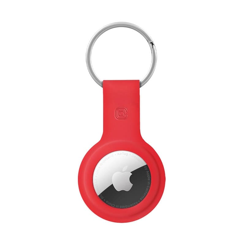 Custodia in silicone Crong con portachiavi – Custodia protettiva portachiavi per Apple AirTag 1/2 (rosso) - 2