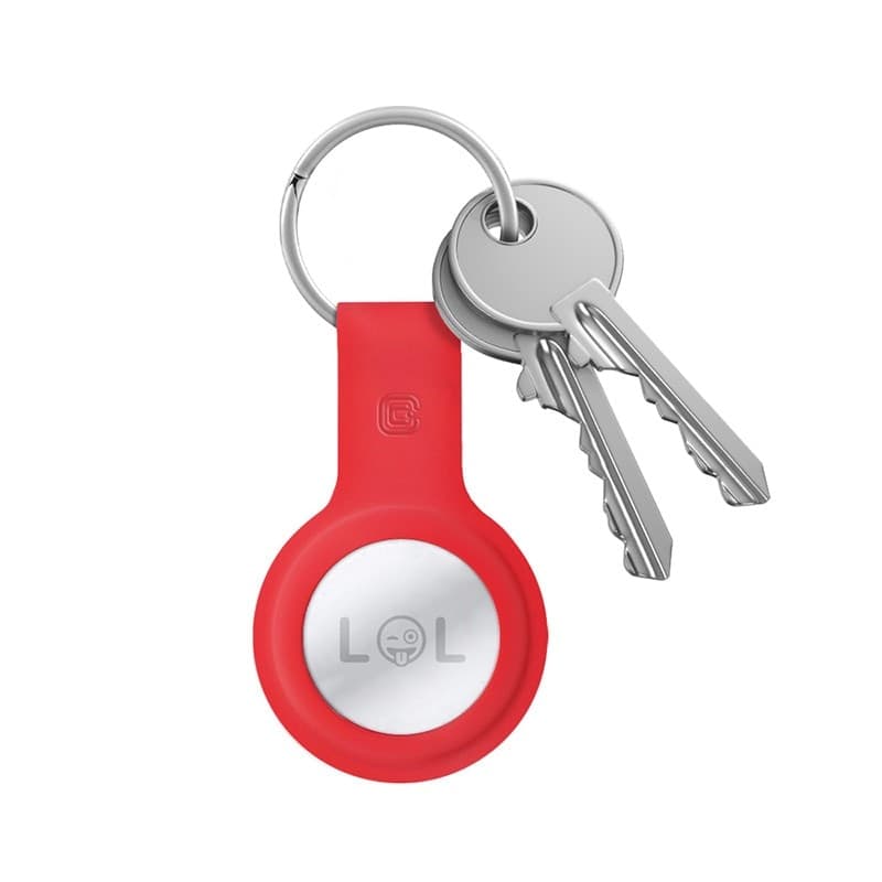 Custodia in silicone Crong con portachiavi – Custodia protettiva portachiavi per Apple AirTag 1/2 (rosso) - 11