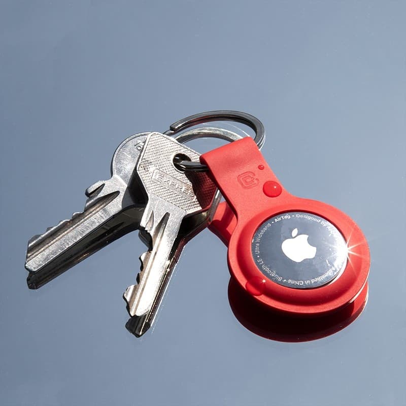 Custodia in silicone Crong con portachiavi – Custodia protettiva portachiavi per Apple AirTag 1/2 (rosso) - 19