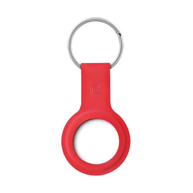 Custodia in silicone Crong con portachiavi – Custodia protettiva portachiavi per Apple AirTag 1/2 (rosso) - 3