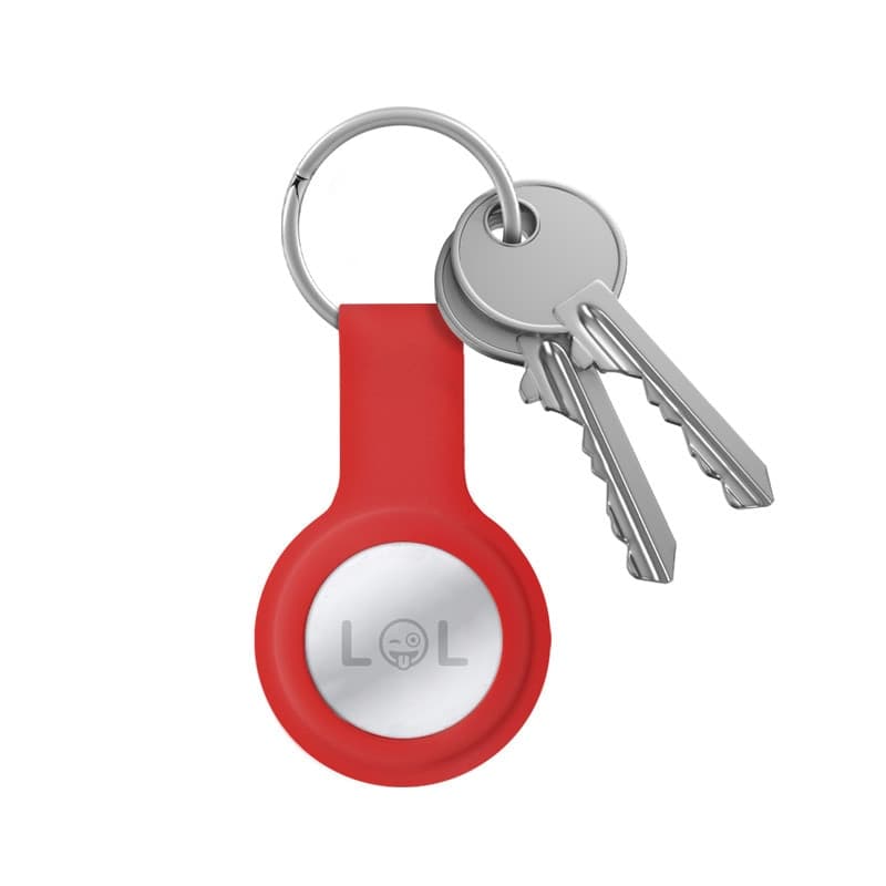 Custodia in silicone Crong con portachiavi – Custodia protettiva portachiavi per Apple AirTag 1/2 (rosso) - 5