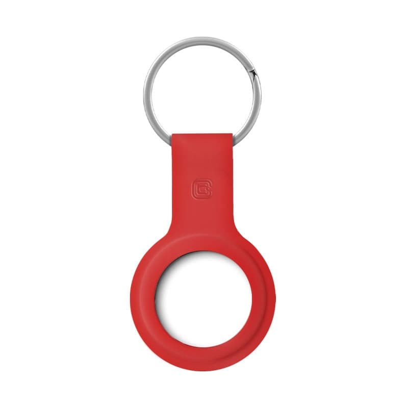 Custodia in silicone Crong con portachiavi – Custodia protettiva portachiavi per Apple AirTag 1/2 (rosso) - 6