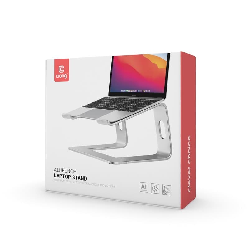 Crong AluBench – Supporto per laptop in alluminio (argento) - 16