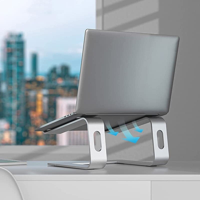 Crong AluBench – Supporto per laptop in alluminio (argento) - 17