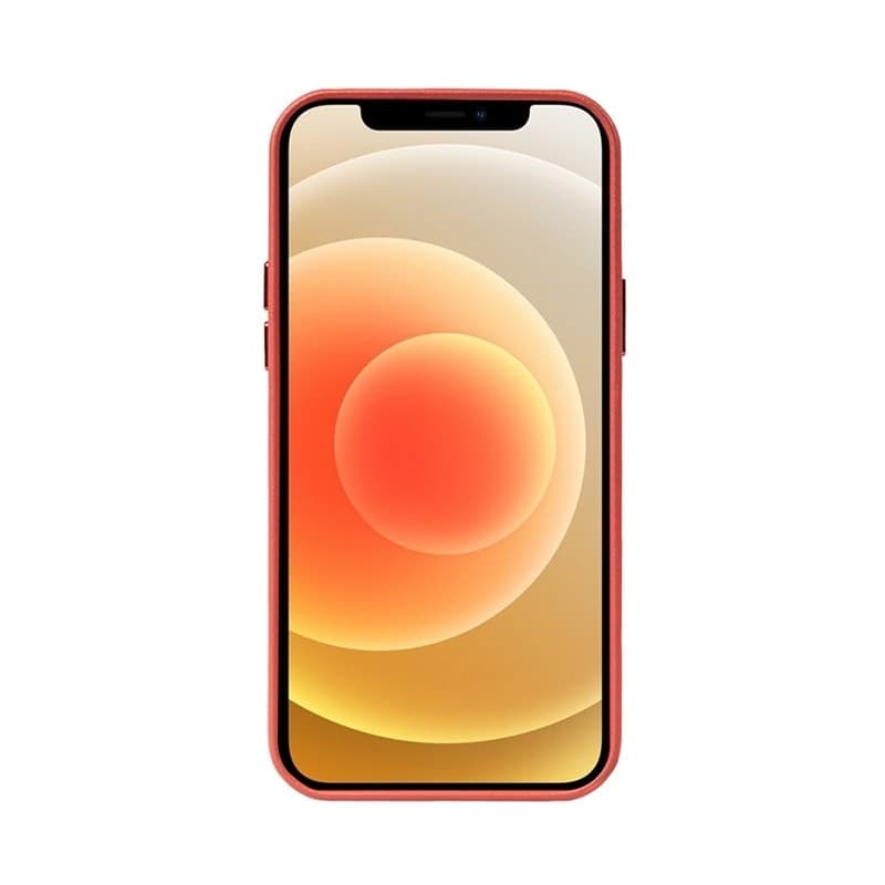 Crong Essential Cover - Custodia in pelle PU per iPhone 12 / iPhone 12 Pro (rosso) - 13