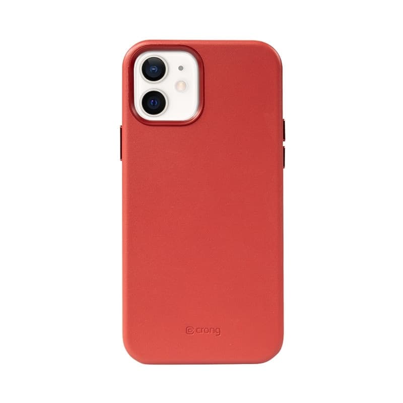 Crong Essential Cover - Custodia in pelle PU per iPhone 12 / iPhone 12 Pro (rosso) - 3