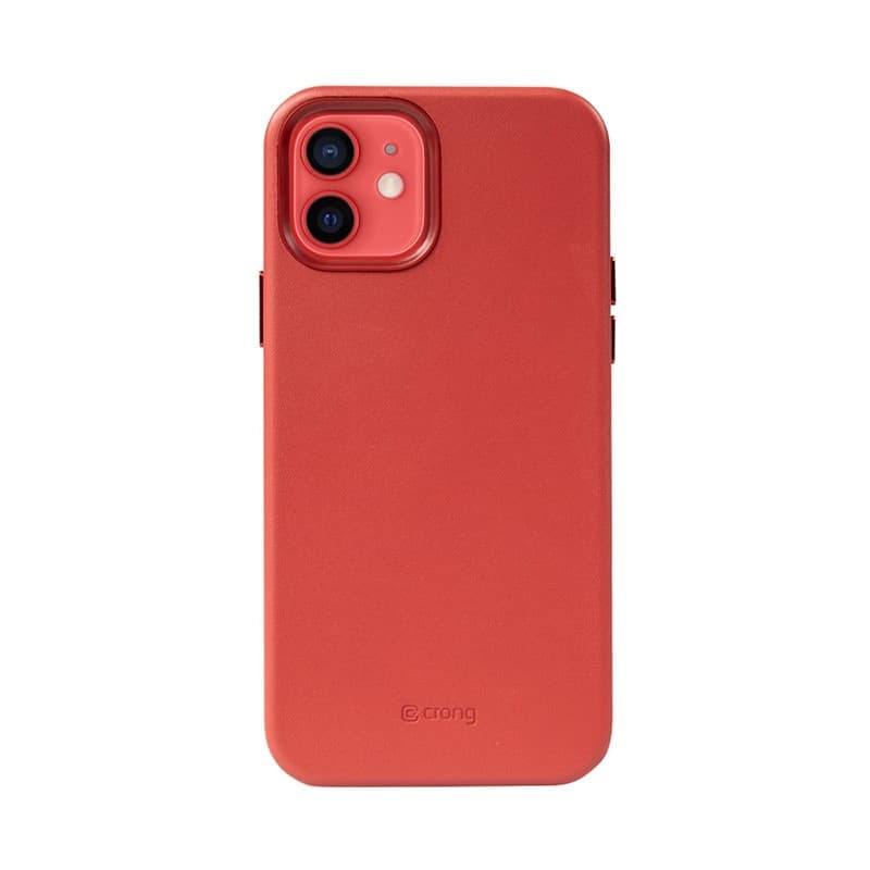 Crong Essential Cover - Custodia in pelle PU per iPhone 12 / iPhone 12 Pro (rosso) - 7