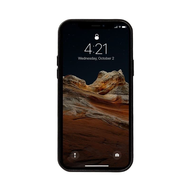 Crong Essential Cover - Custodia in similpelle per iPhone 12 Pro Max (Nero) - 12
