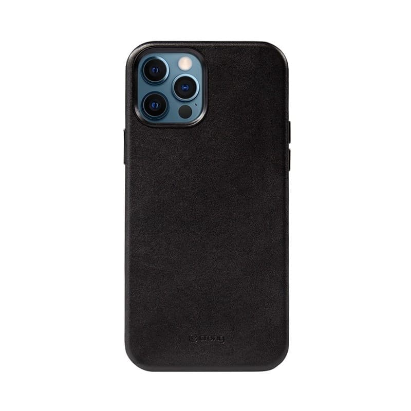 Crong Essential Cover - Custodia in similpelle per iPhone 12 Pro Max (Nero) - 15